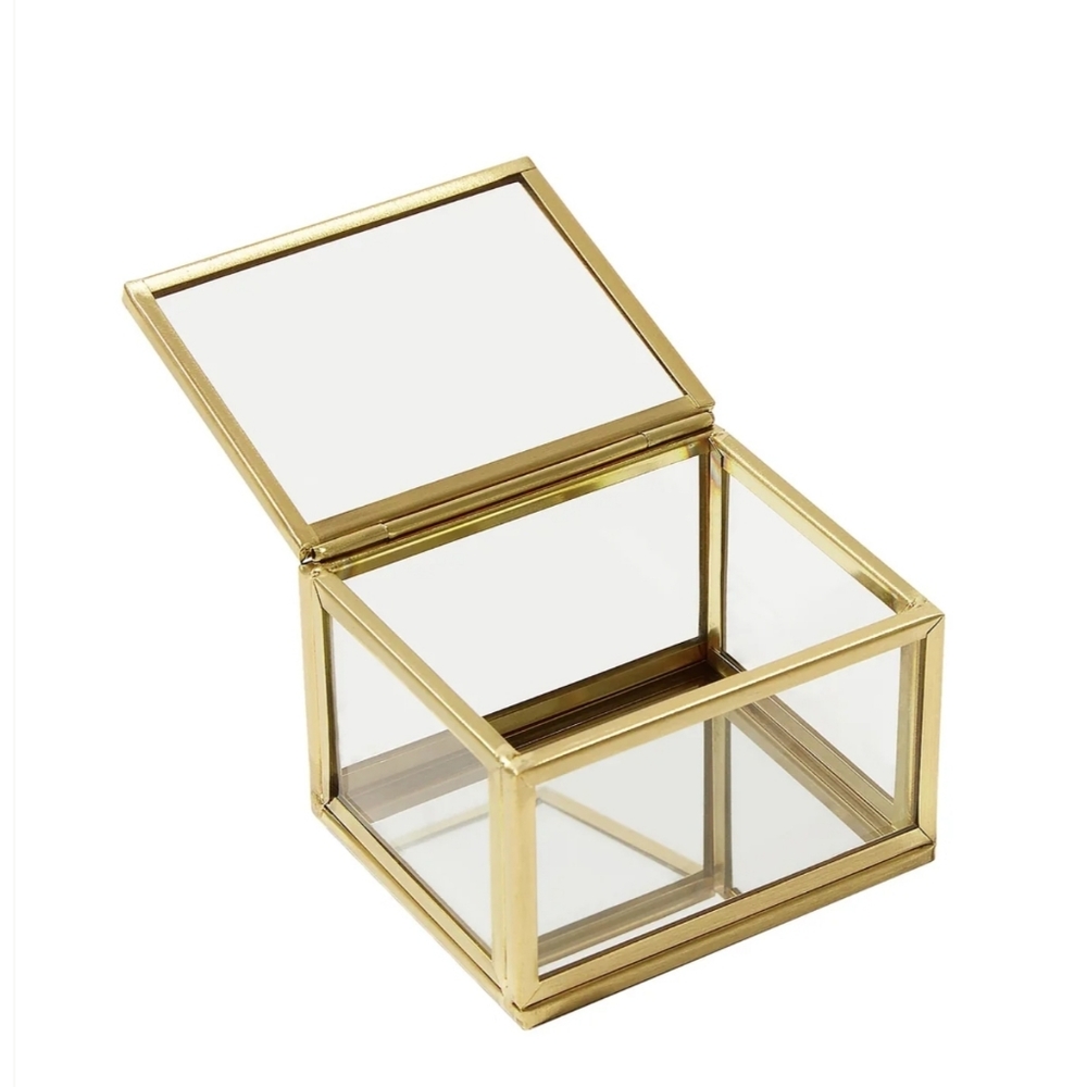 Ettika glass and gold storage box